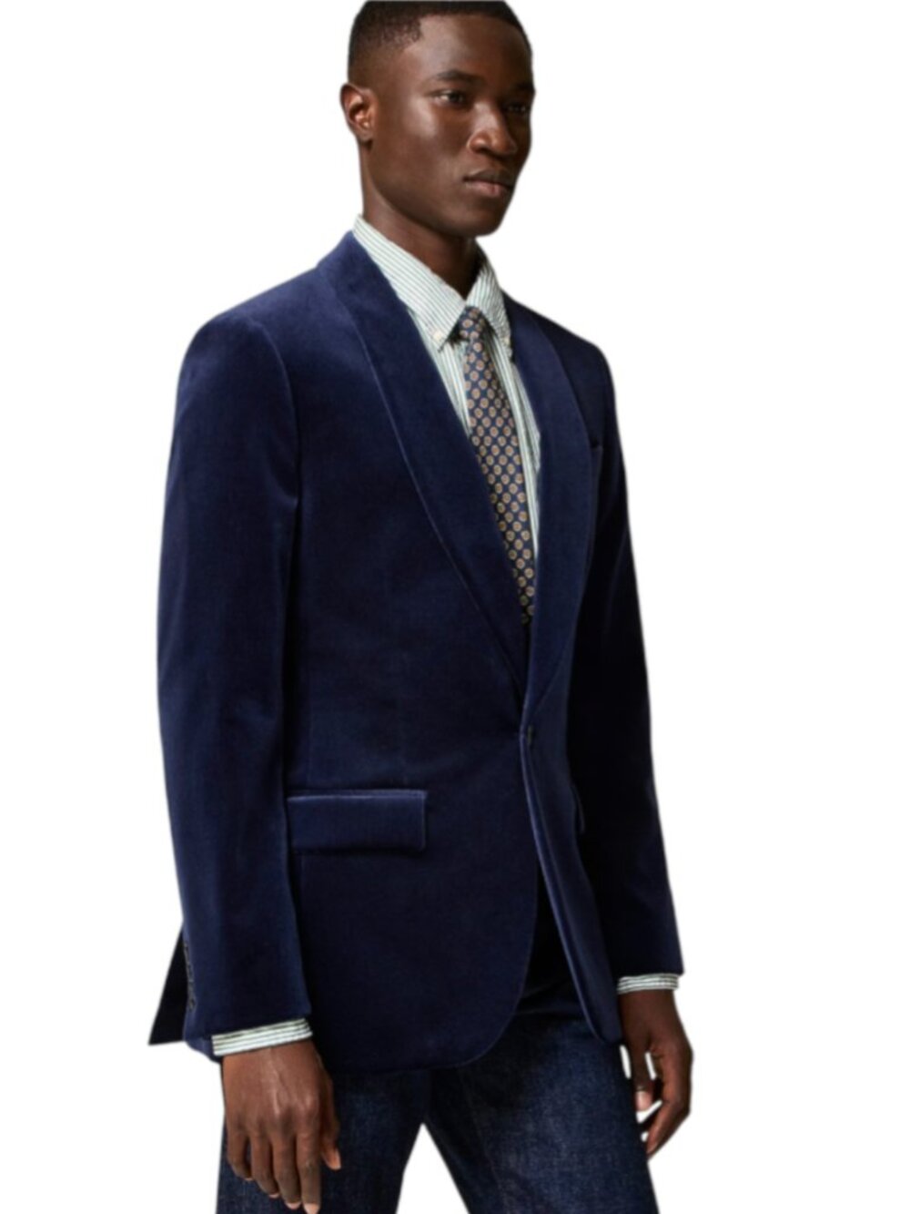 NWT JCREW Ludlow Shawl Collar Tuxedo Dinner Jacket Mens 46 R Navy Blue Velvet
